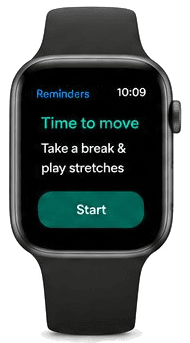 Apple Watch showing a HealStroke movement reminder